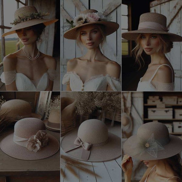 Quels types de chapeaux peuvent compléter une tenue de mariage champêtre sans éclipser la mariée ?